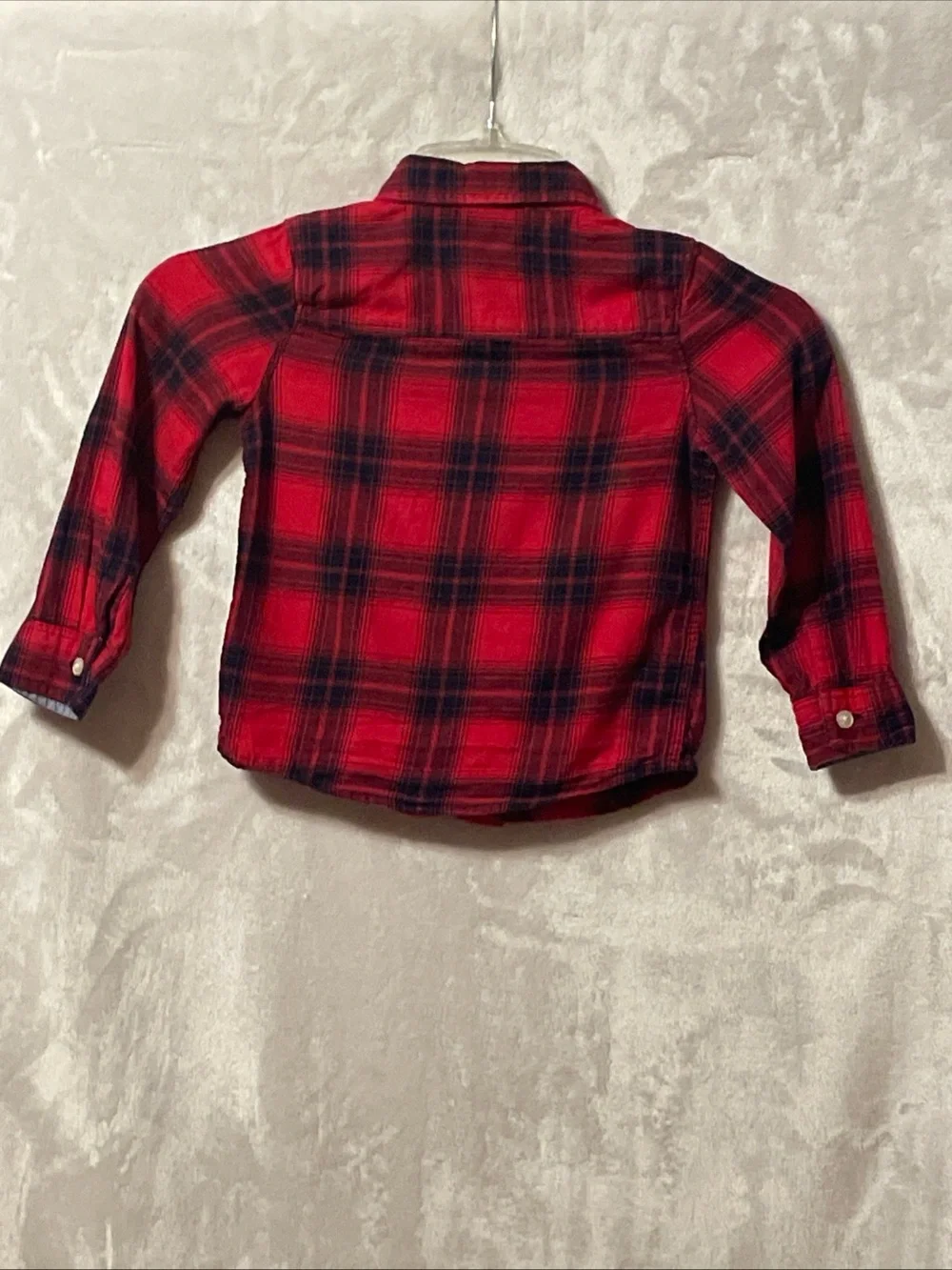 OshKosh B'gosh Red & Black Plaid Cotton Button-Down Shirt